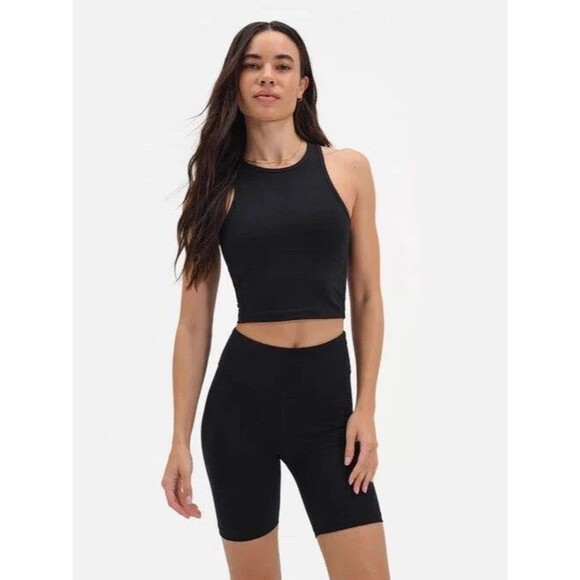 Mate the Label Organic Stretch High Neck Tank JET BLACK SZ S NWT - Picture 1 of 8